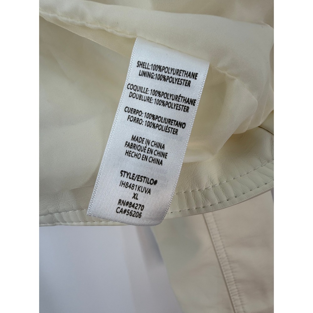 DB Studio Bridal Biker MotoJacket Women XL Ivory Faux Leather Happily Ever After - Picture 7 of 12